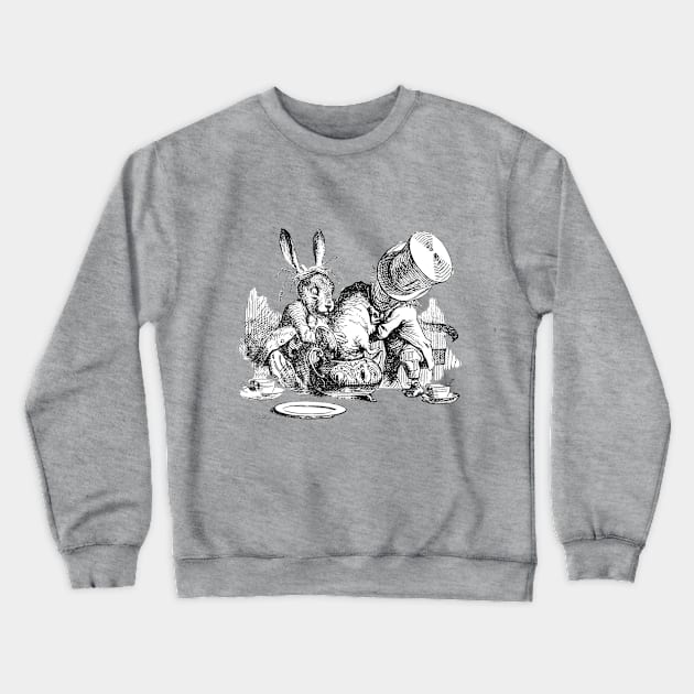 The Mad Hatter Tea Party Crewneck Sweatshirt by tfortwo